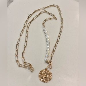 Natural fresh water pearl long chain necklace